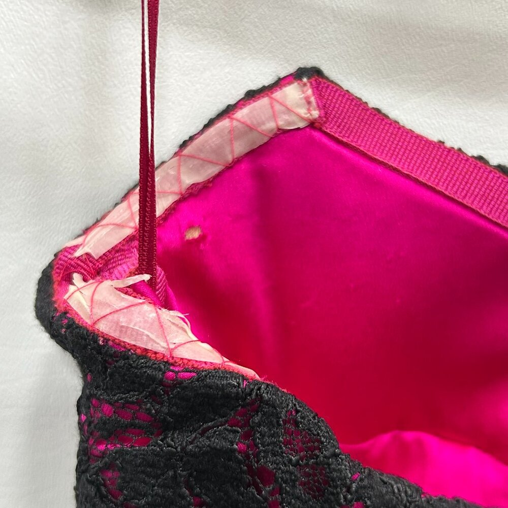 Dolce & Gabbana Black Magenta Lace‎ Ruched Sweetheart Neck Cocktail Dress Size 8 - Picture 4 of 14